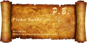 Pinke Balázs névjegykártya